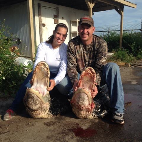 Victoria and Richard with her gators